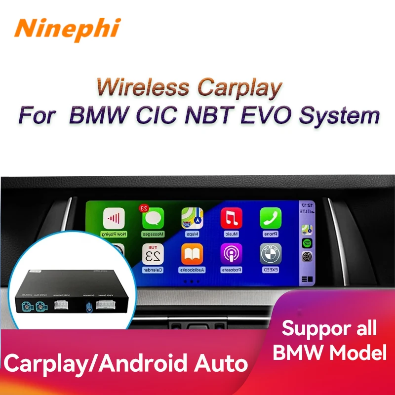 

Wireless Apple CarPlay Android Auto Decoder Box for BMW E60 E70 E71 E84 F01 F02 F10 F11 F20 F25 F26 F30 F31 CIC NBT EVO System