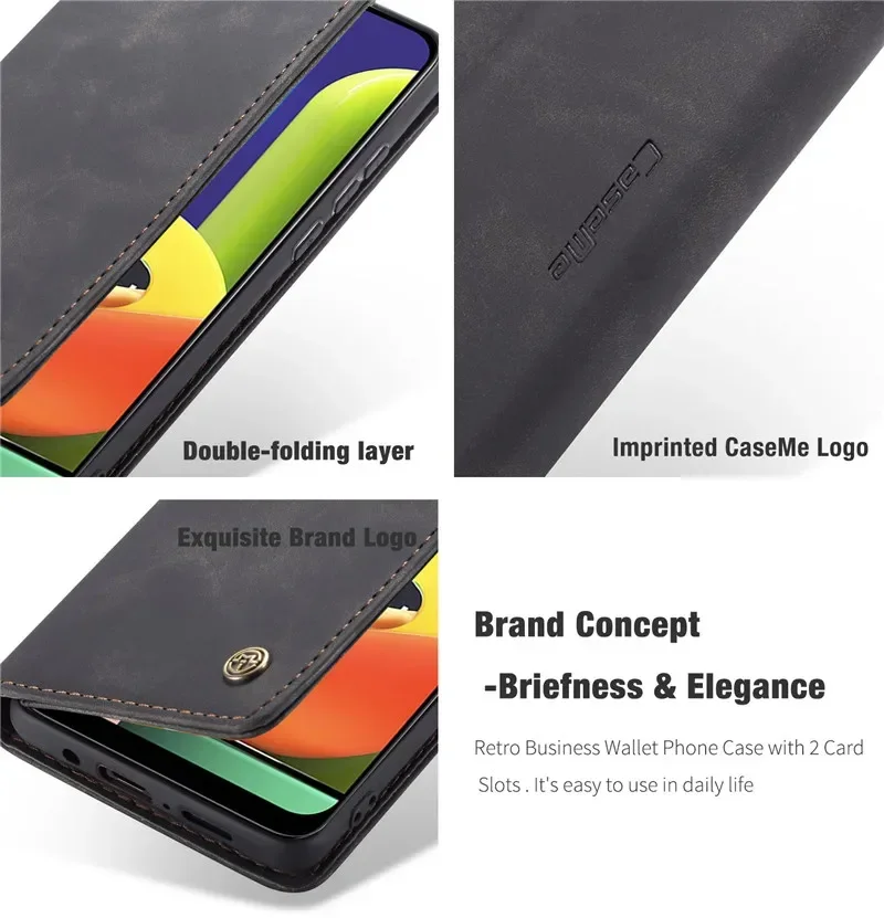 Premium Flip Leather Wallet Card Case - Elegant Protective Cover