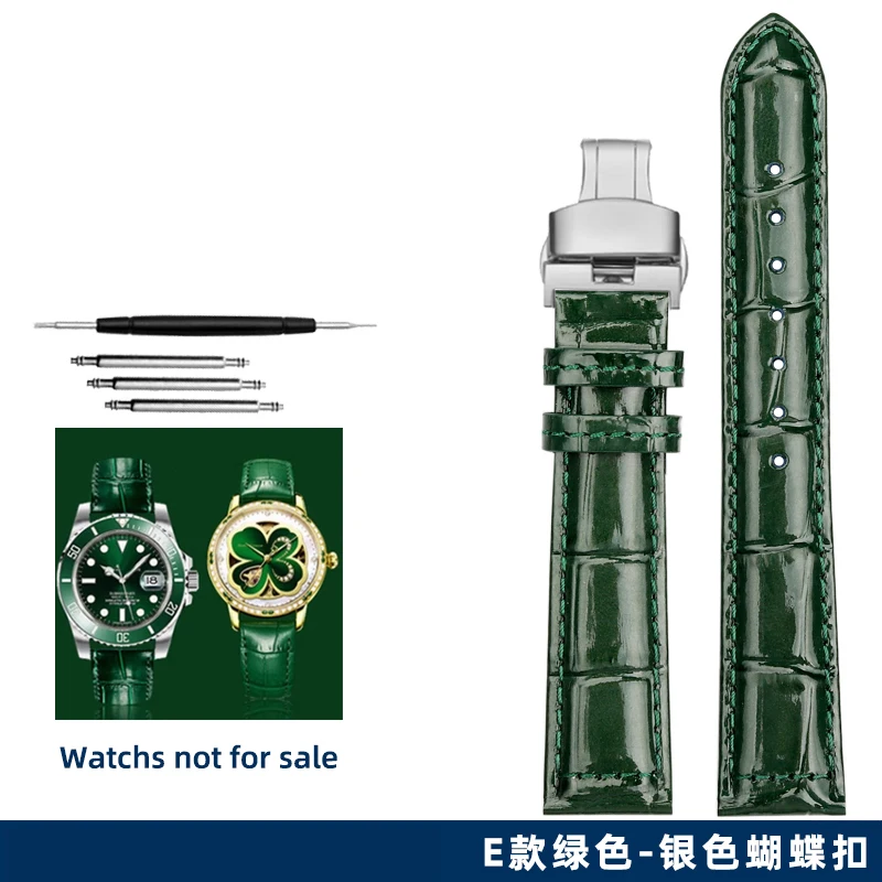 High Quality Green Watch Strap with Butterfly Buckle - Business Casual Design