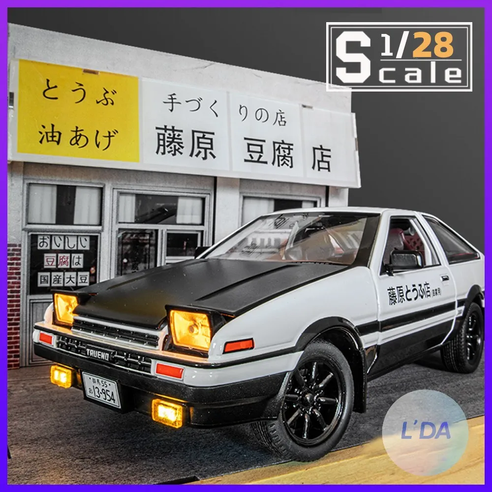 

1/28 Scale Initial D AE86 Metal Diecast Alloy Toy Cars Model Trucks For Boys Children Pull Back Toys Vehicles Hobbies Collection