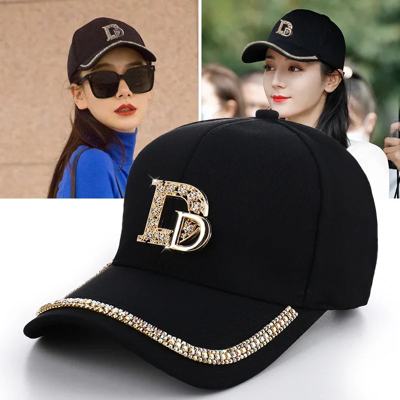 Yoga Baseball Hats Womens Sequins Rhinestone Cycling Running Hat M D Letter Sports Sunhat Club Hip Hop Golf Cap Visors Protection
