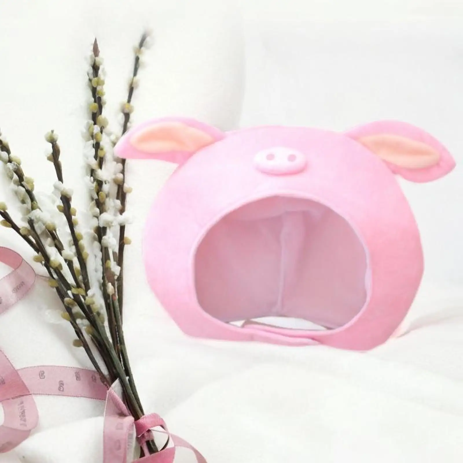 Cute Plush Pig Hat Cartoon Gift Funny Novelty Hat for Cosplay Holiday Birthday