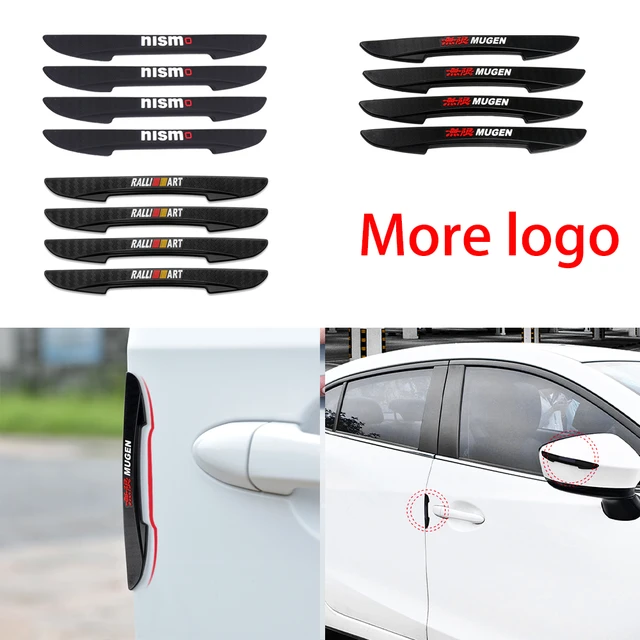 4Pcs Carbon Fiber Design Door Anti-collision Rubber Strips