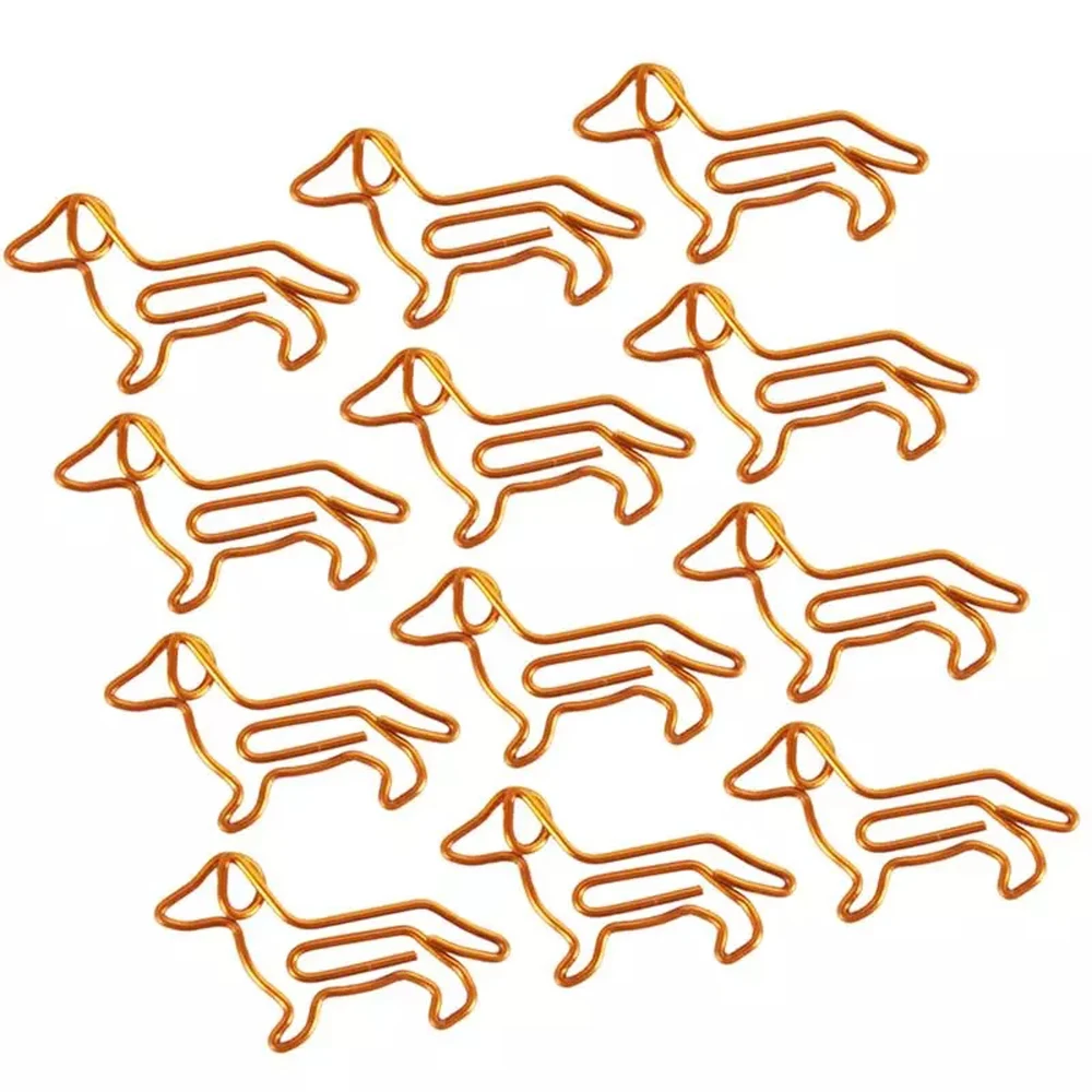 

Cartoon Animal Shape Special-shaped Customization Golden Bookmark Clip Dachshund Gold Paper Clip Paper Clips