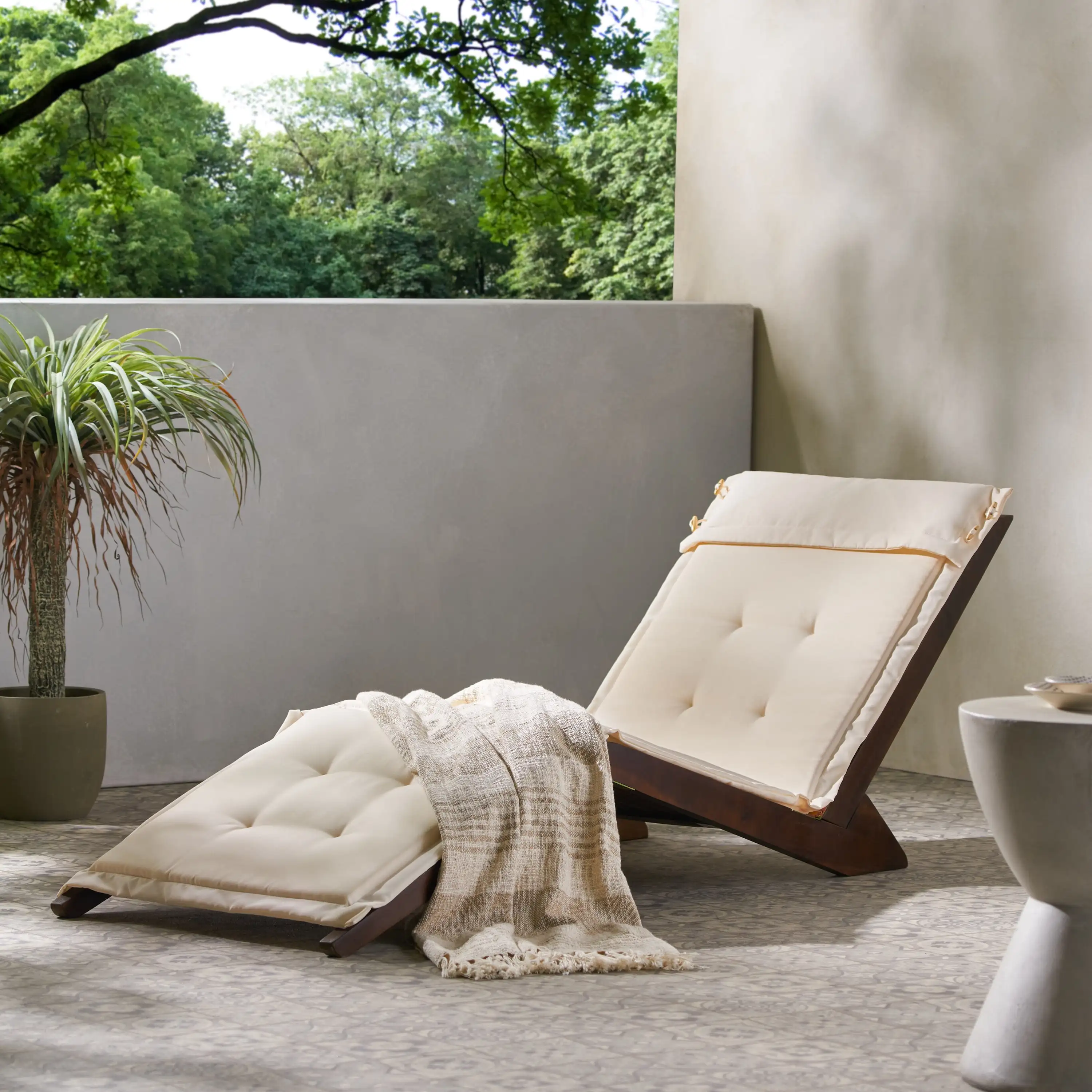 

Noble House Sonoma Wood Folding Lounger