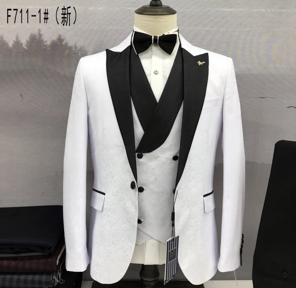 

2023 new three-piece men's suit suit full set of foreign trade suitsuit groom suit groomsmen suit performance clothes