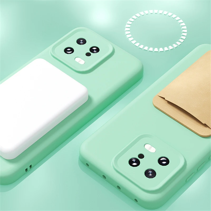 Wireless Charging Soft Liquid Silicone Magnetic Phone Case - Slim Skin Protection Cover