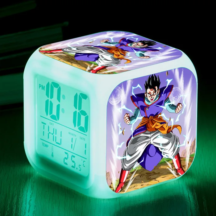 thumbnail image 1 of Reloj despertador Dragon Ball Z Goku, reloj cuadrado con siete colores cambiantes, reloj impreso Digital 3D, despertador para niños y adolescentes, regalo para niños, 1 of 5