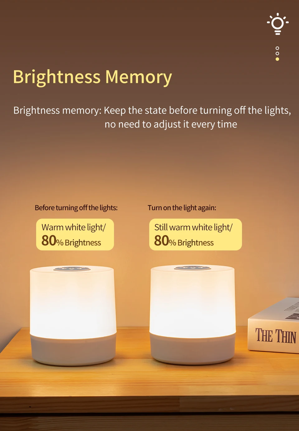 LED Table Lamp Remote Control Reading Light Touch Dimmable USB Rechargeable Lamp Three Colors Bedroom Bedside Lamp Night Light
