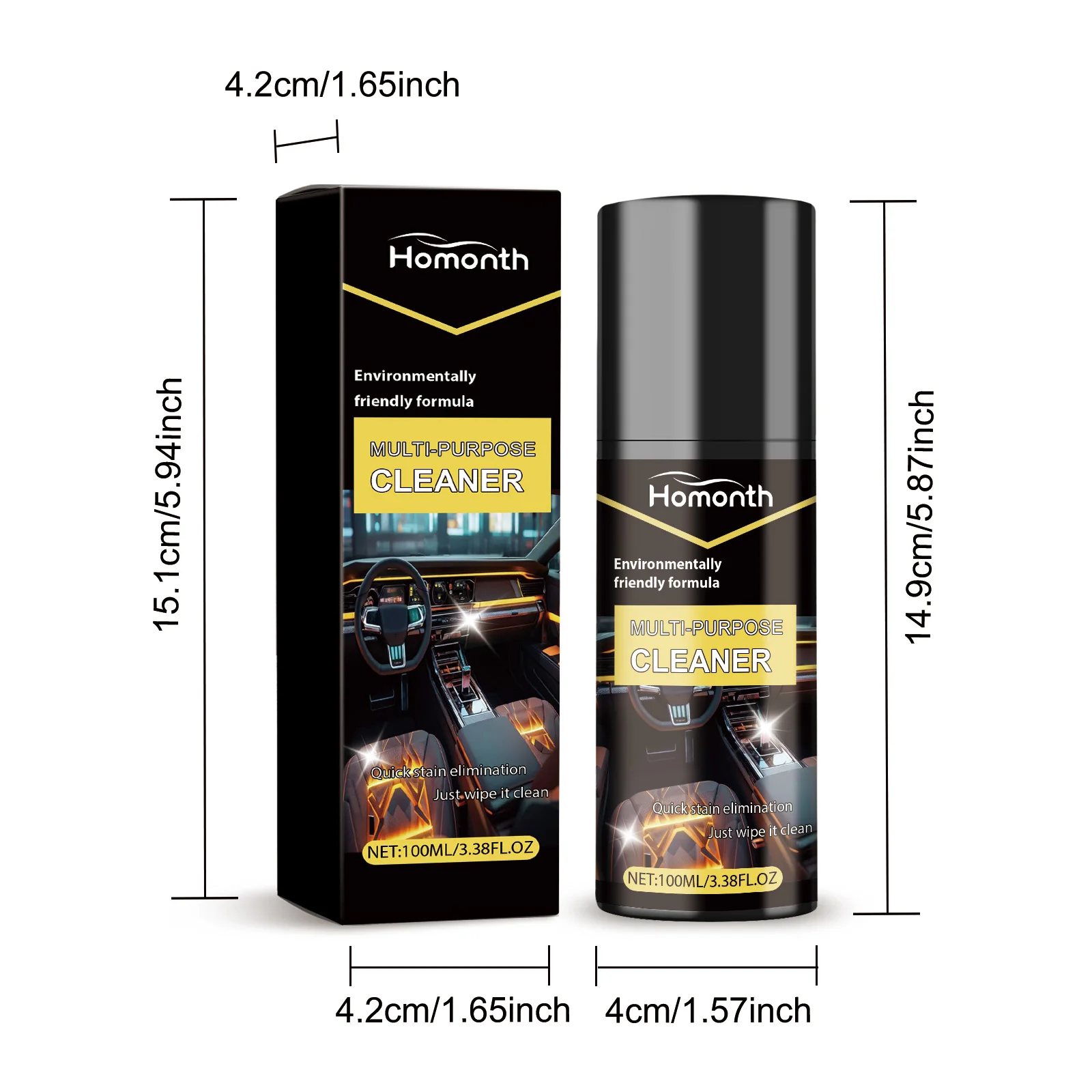 Multi Functional Foam Cleaner for Automobile Interior Cleaning, Decontamination, Maintenance and Brightening Cleaner 100 ML
