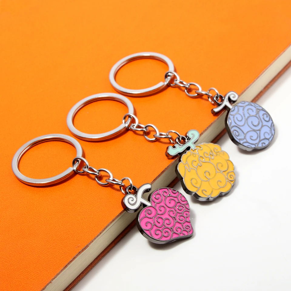 Anime Keychain Devil Fruit Key Ring Roronoa Zoro Ace Hat Rubber