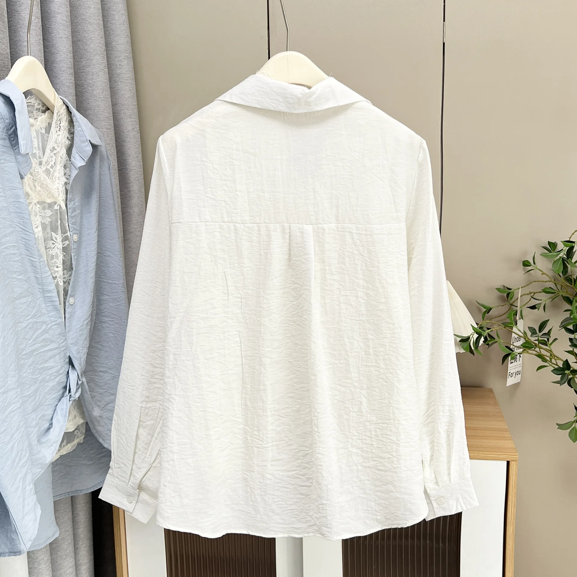 XXXXL Fashion Plus Size Women's Blouses New Autumn Korean Style Lace Inside With Long Sleeved Shirt