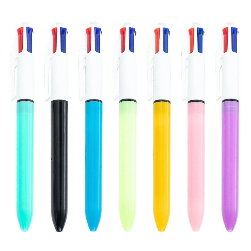 4-in-1 Retractable Ballpoint Pens 4 Colors Shuttle Pens Multicoloured Pens Office School Supplies for Smooth Writing K1KF 2