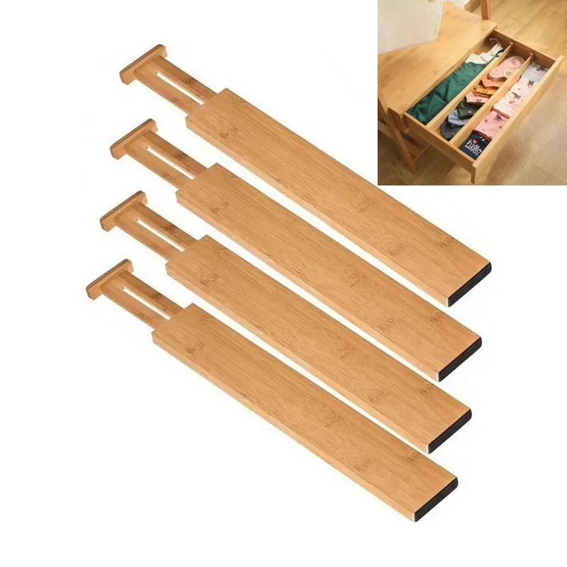 Divisori Per Cassetti Regolabili In Bambù – Organizer Espandibile Per Cucina, Camera, Bagno E Ufficio, Divisorio Per Abbigliamento E Accessori