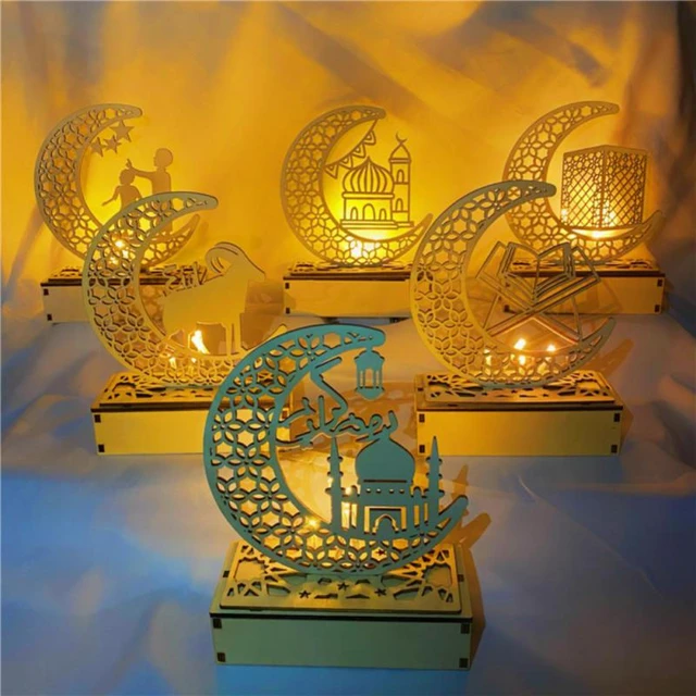 Festival Ramadan Decoration Wooden Moon Star Lights Deco Bedroom Decoration  Ramadan 2023 Ramadan Party Lighting Decorative Lamps - AliExpress