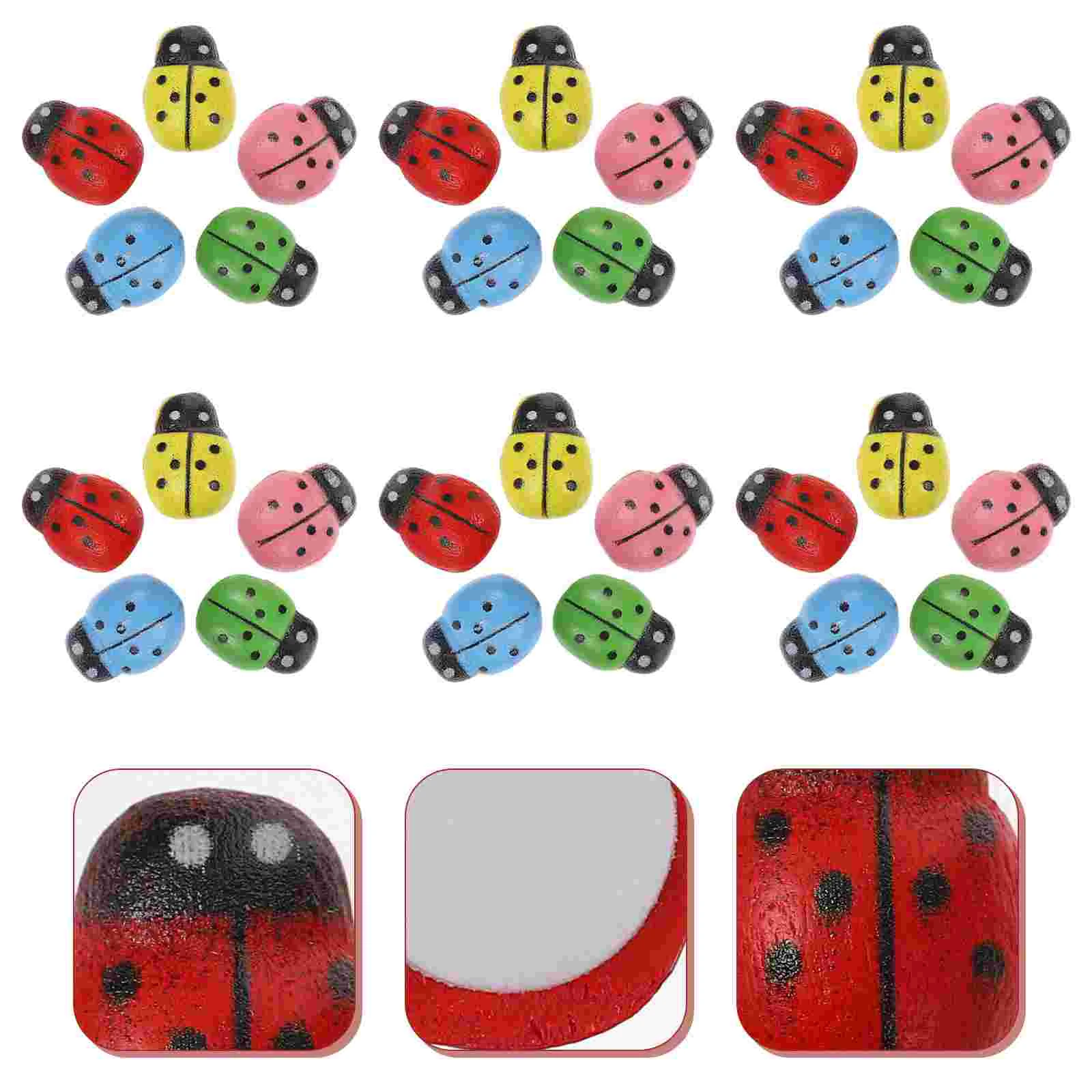 100pcs Funny Creative Landscape Ladybugs Decors Mini Ladybugs for Garden  House Home| | - AliExpress