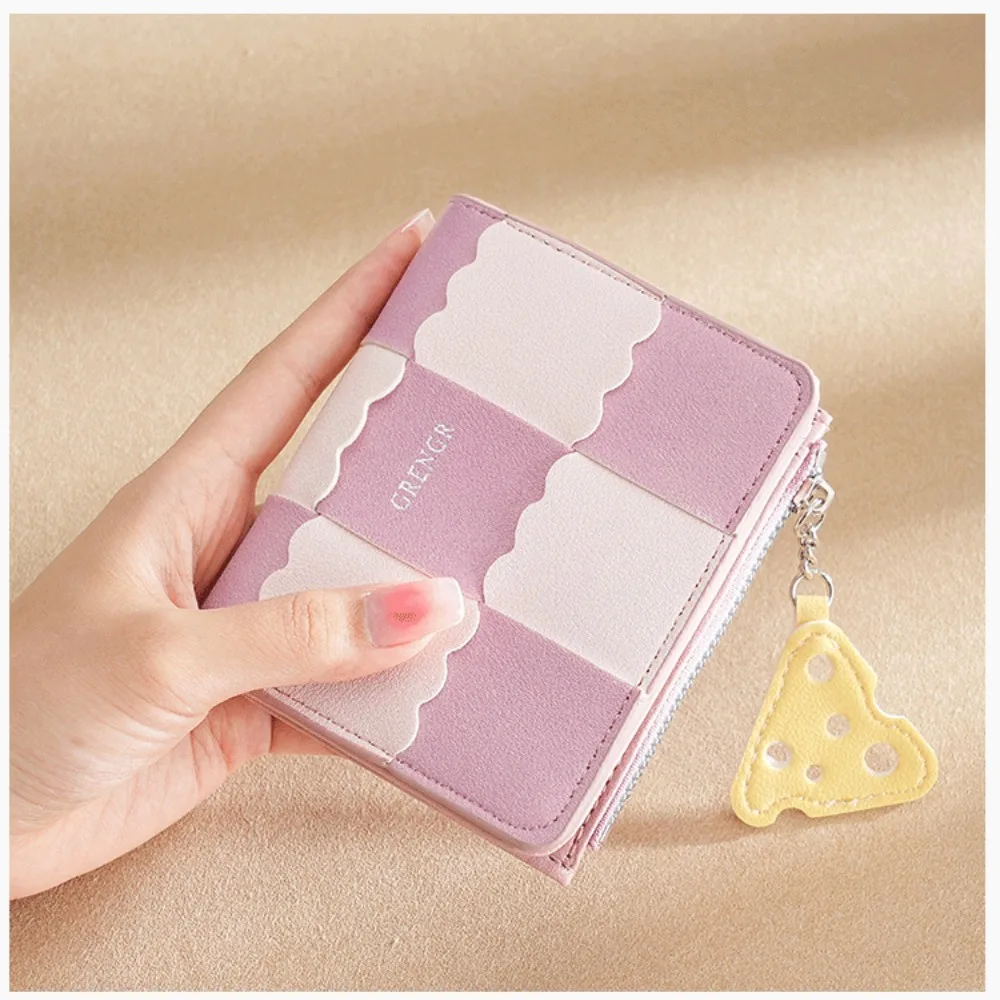 Original Biscuit Woven Short Wallet with Multiple Card Slots Small Exquisite Minimalist Document Bag Zero Wallet Female
