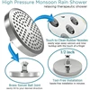 New 6 inches High Pressure Rain Shower Head with Arm 1min Installation Polished Chrome Rainfall Showerhead Anti-Clogging Nozzles 5