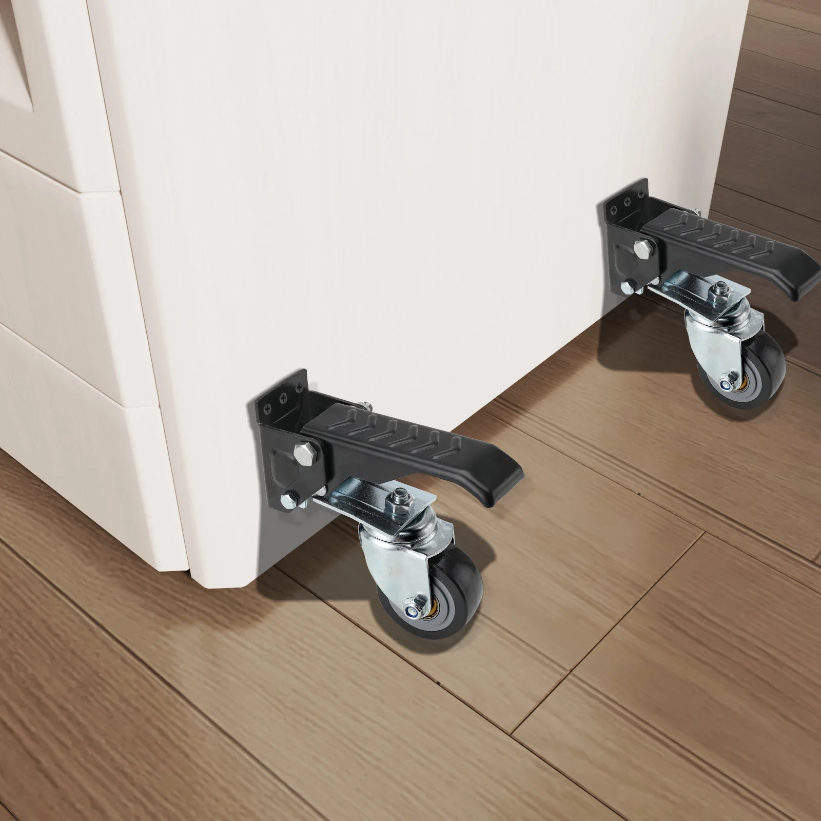 4 Stück Heavy Duty 440 LBS Werkbankrollen Räder Kit montiert einziehbares Abwärtsrad 360 ° Drehbar für Tische und Geräte – Detail 15