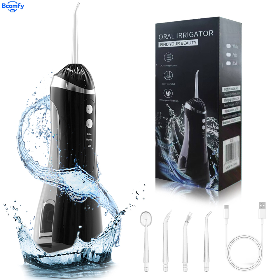 Portable Water Flosser Electric Oral Irrigator Rechargeable Water Jet Floss Home 3 Modes Waterproof Dental Teeth Cleaner