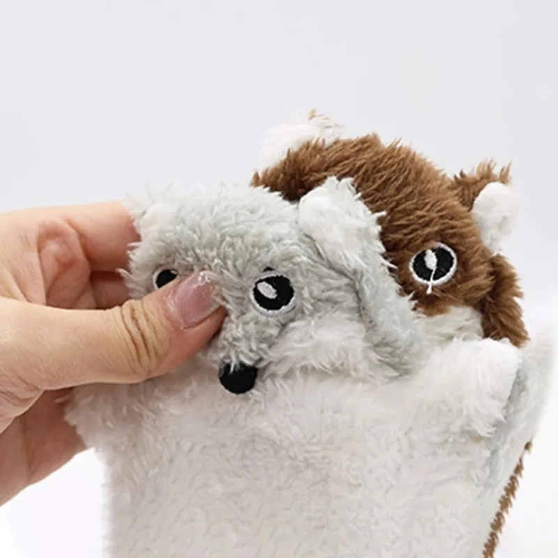 Crinkle Sound Flying Squirrel Cat Toy Plush & Rustling Paper Design for Interactive Play & Anxiety Relief Used for Pets Playing