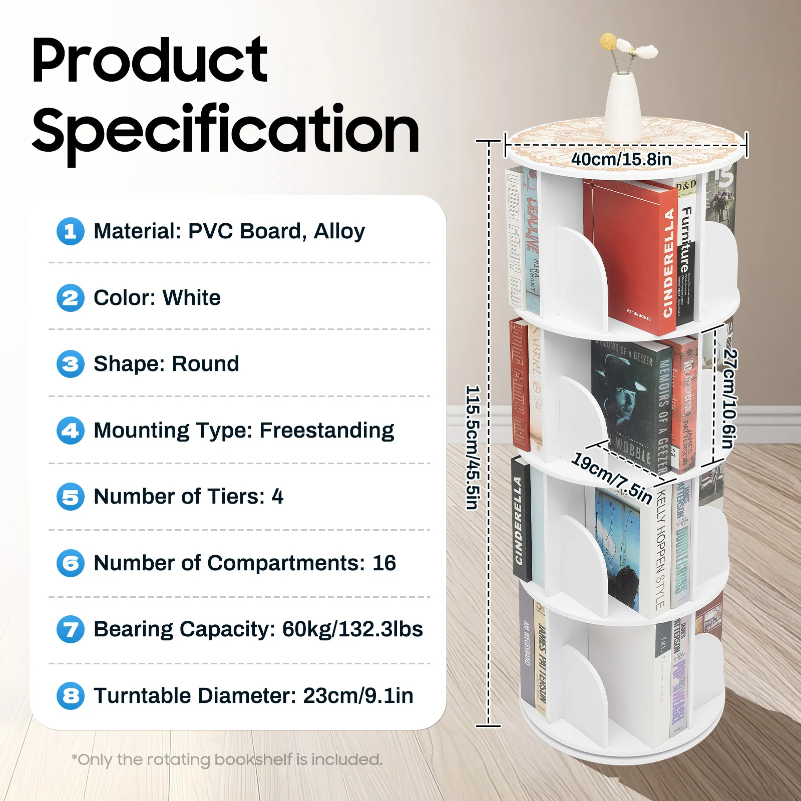 360° Rotating Bookshelf 3