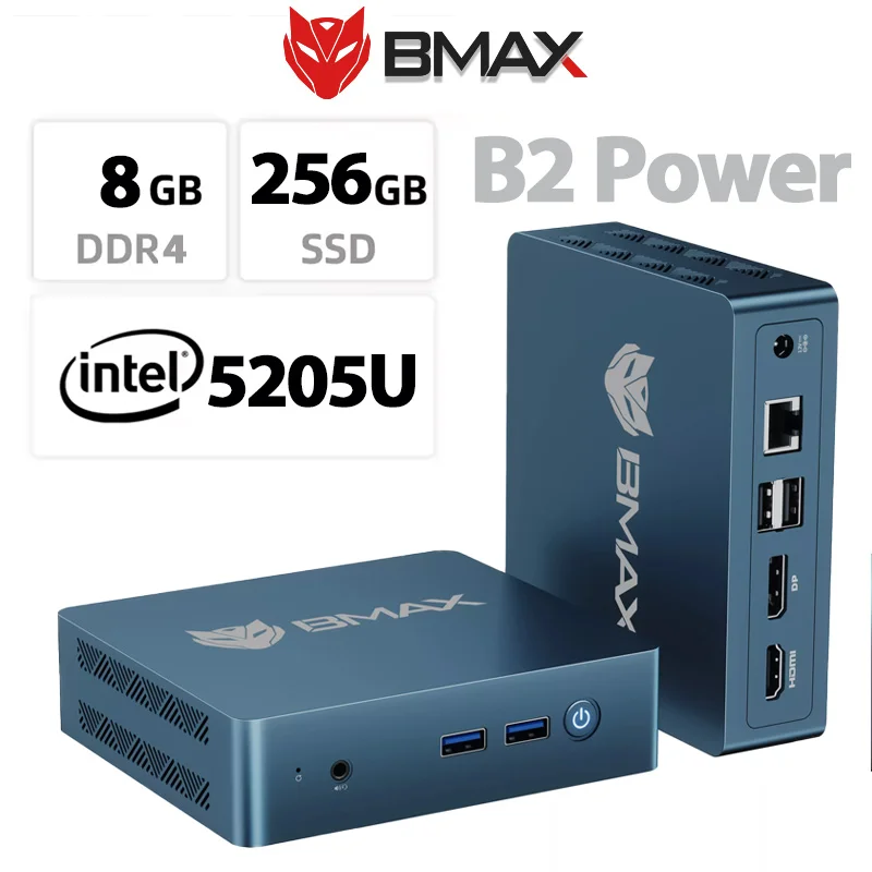 BMAX B2 Power New Mini PC Windows 11 PC HDMI Intel 5205U 8GB RAM