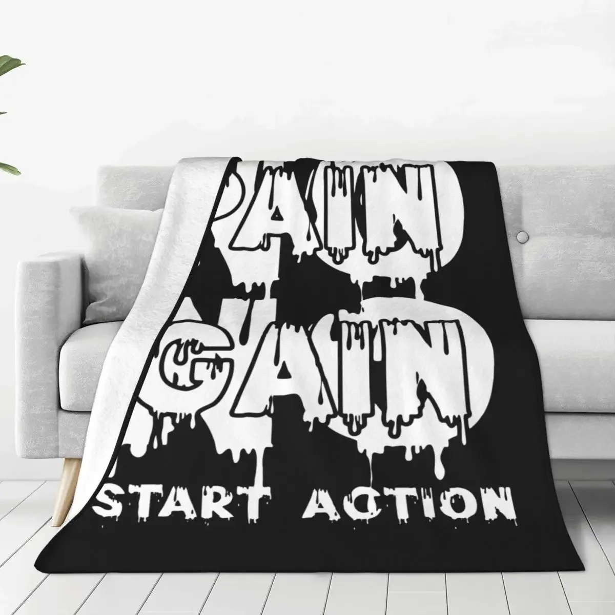 

No Pain No Gain Start Action Flannel Throw Blankets Blanket for Sofa Car Super Warm Bedspread