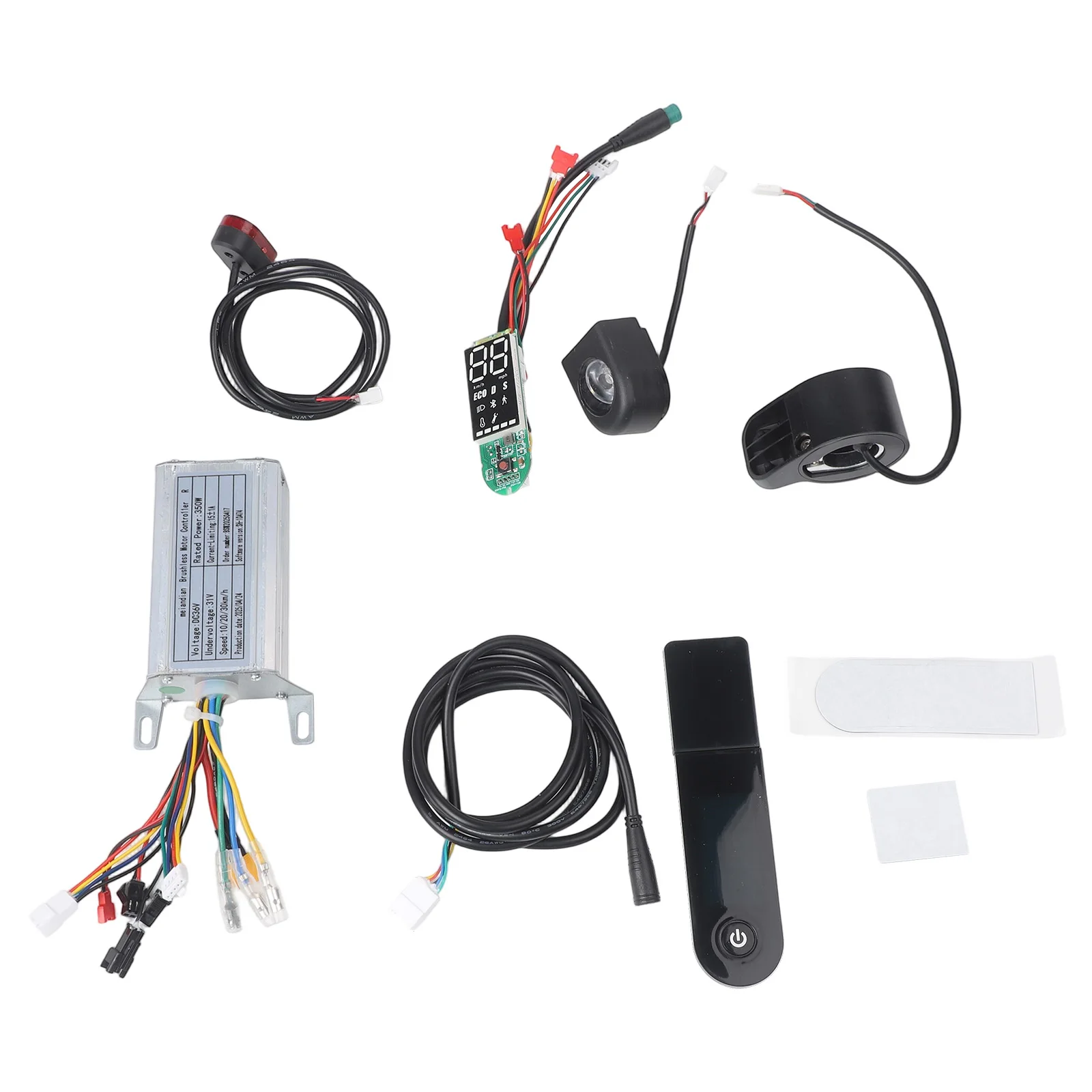 Electric Scooter Enhancement Kit - 36V 350W Throttle & Lighting Set with Braking Accessories