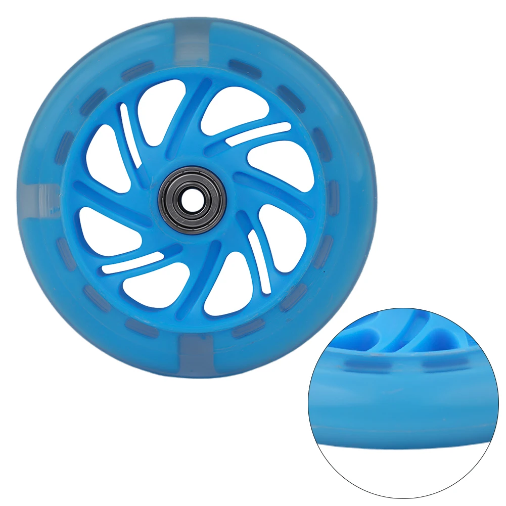 1pc LED-Blitz Rad Blinkende Lichter Zurück Hinten ABEC Für Roller Mini 12x2cm PU Kinder ersetzen Räder Beleuchtung Outdoor Fahrrad Teil – Detail 31