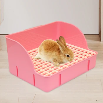 Rabbit Litter Box Pee Pan Tray Pet Toilet Corner Toilet Box Litter Pan Bunny Trainer for Small Animals Chinchillas Rats 3