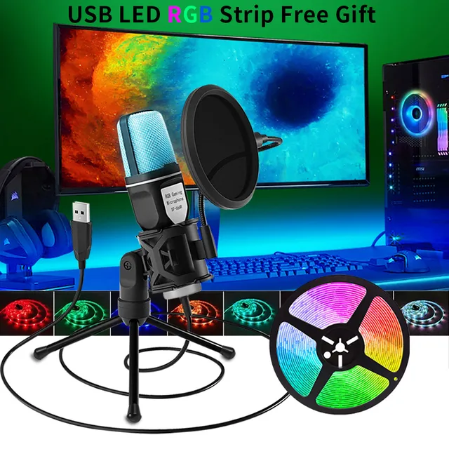 Rettidig Langt væk skade Streaming Podcast Pc Microphone | Usb Gaming Condenser Microphone - Free  Shipping Usb - Aliexpress