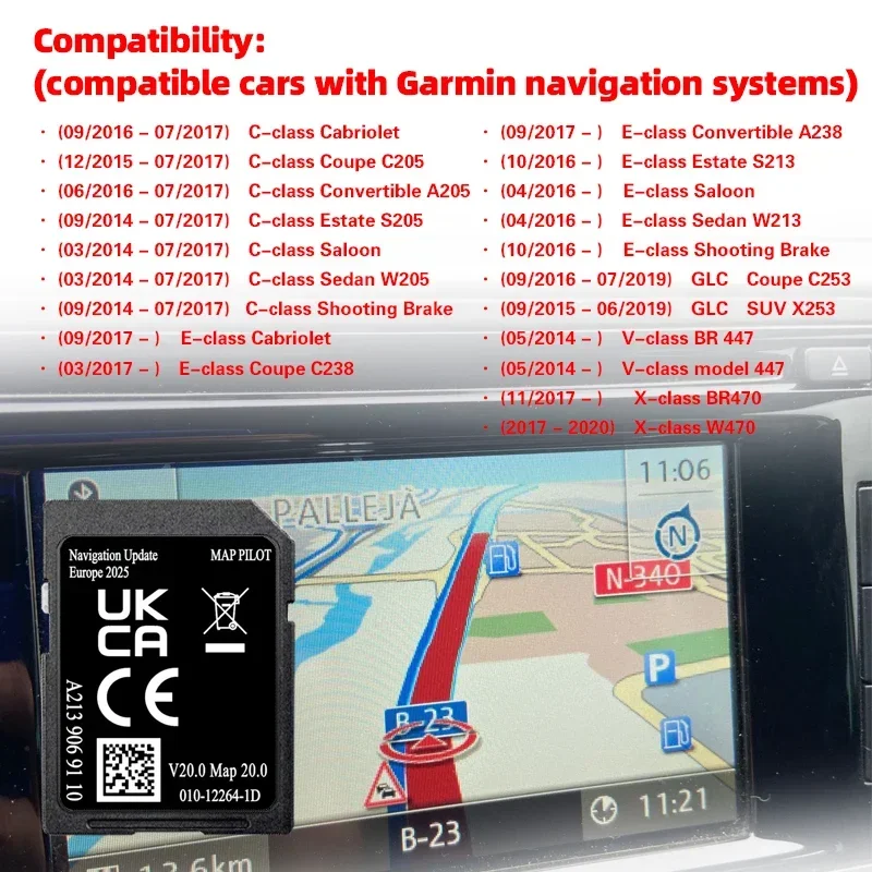 für V20 MERCEDES GARMIN MAP PILOT STAR2 E C V X NAVIGATION SD-KARTE