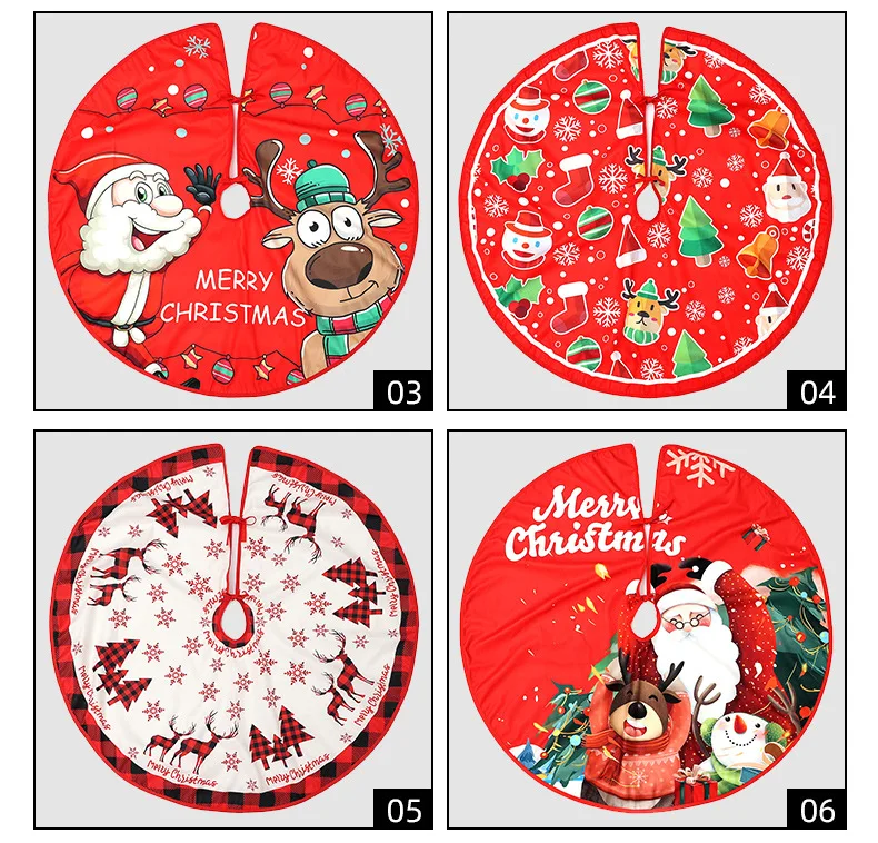 Description Picture 5 of item90CM Round Christmas Tree Skirt Elk Snowman Mat Christmas Decoration Parlor Carpet Home Decorations Christmas Tree Foot