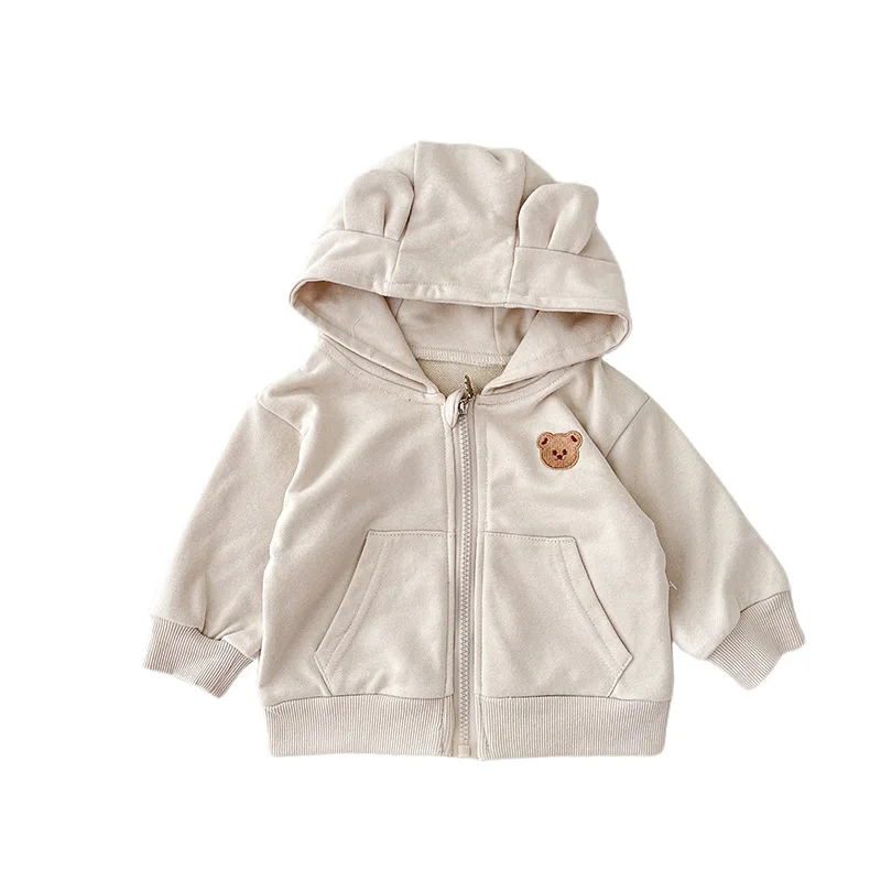Autumn New Baby Cute Bear Ear Hooded Coat Infant Boy Casual Cardigan Toddler Girl Cardigan Jacket Kids Hoodie Baby Clothes