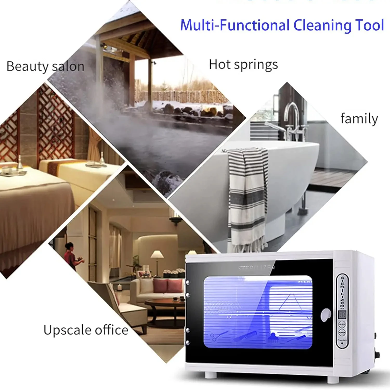 Nail Tool Sterilizer 12L Large Capacity Nail Tool Cleaning Machine Cabinet Box with Stainless Tray for Spa and Beauty Tools