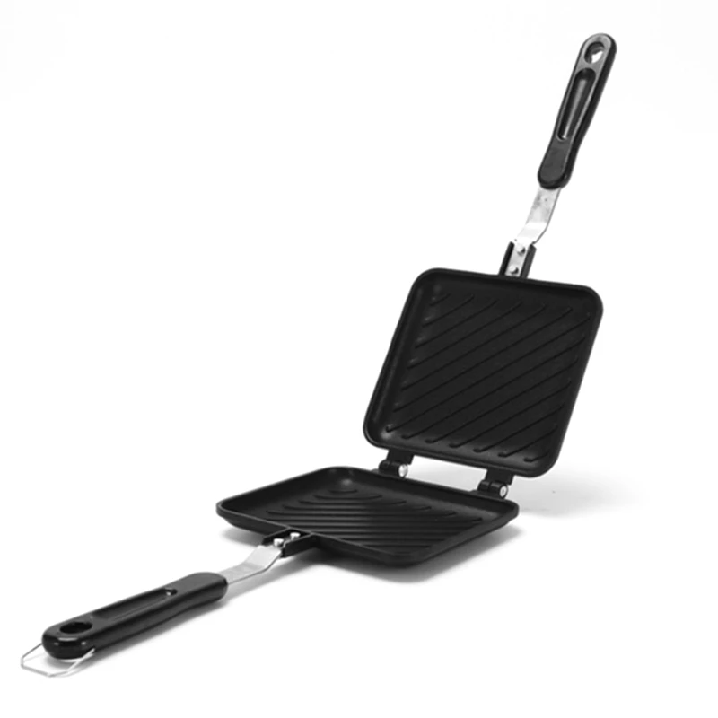 

3X Grilled Sandwich Panini Maker,Bread Toast Breakfast Machine,Hot Sandwich Pan,Nonstick Aluminum Flip Pan,Kitchen Tool