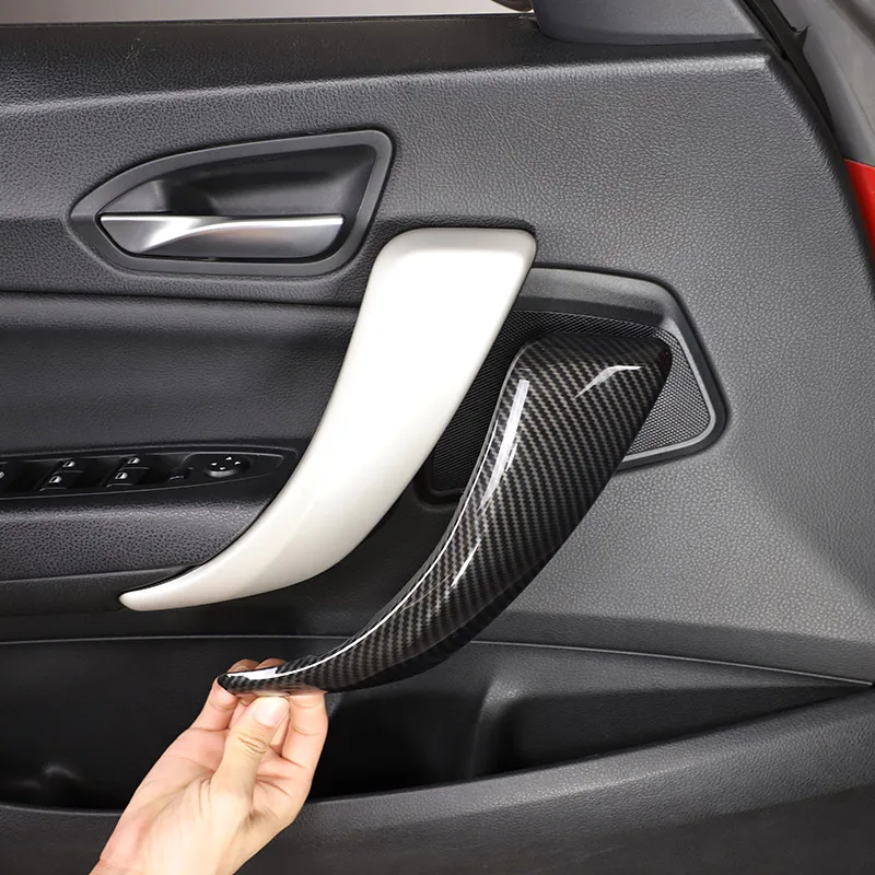 Armrest Panel Cover For BMW 1 2 Series F20 F21 F22 F23 2012- ABS Carbon Fiber Car Inner Door Armrest Handle Cover Trim Sticker Car Accessories