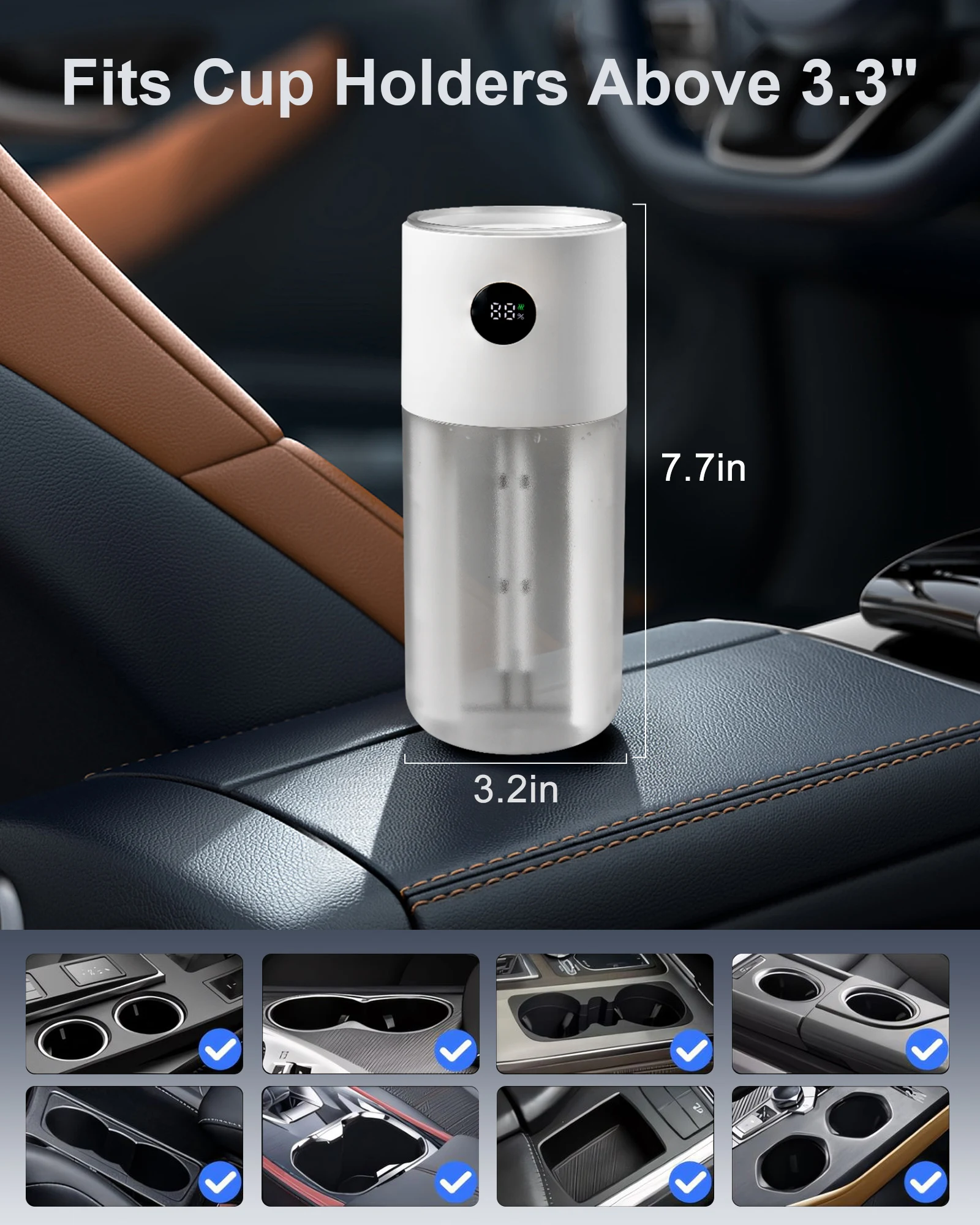 이리 자동차 가습기 3000mAh 배터리 500ml USB 휴대용 더블 스프레이 대용량 미스트 자동 가습기 차량용 여행용품 398g