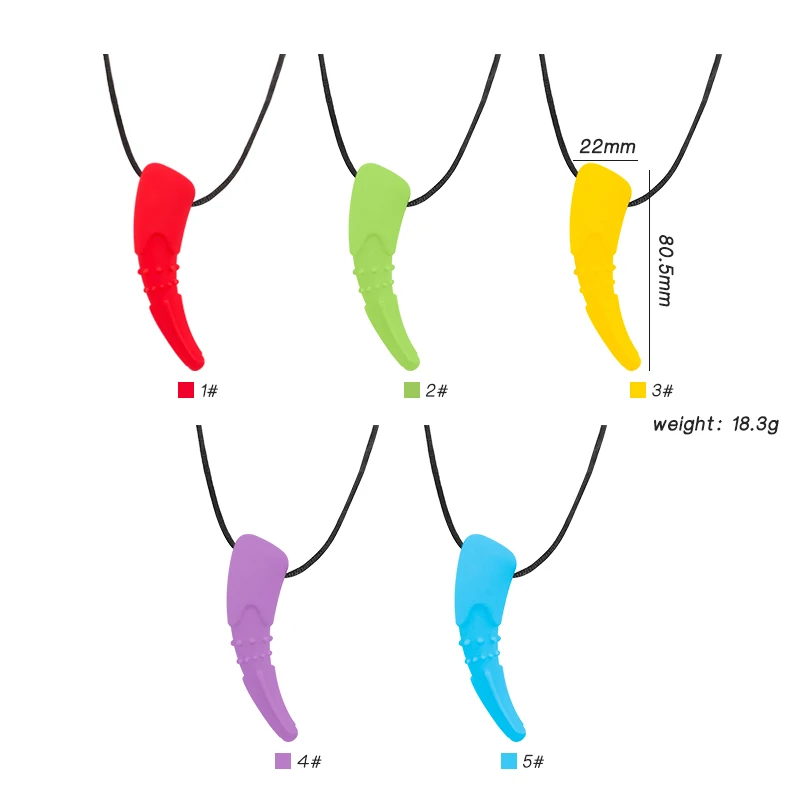 1ps Baby Silicone Teether Kids Chew Necklace Sensory Chewy Pendant Oral Motor Toys Therapy Tools for Autism ADHD chidren's goods 3