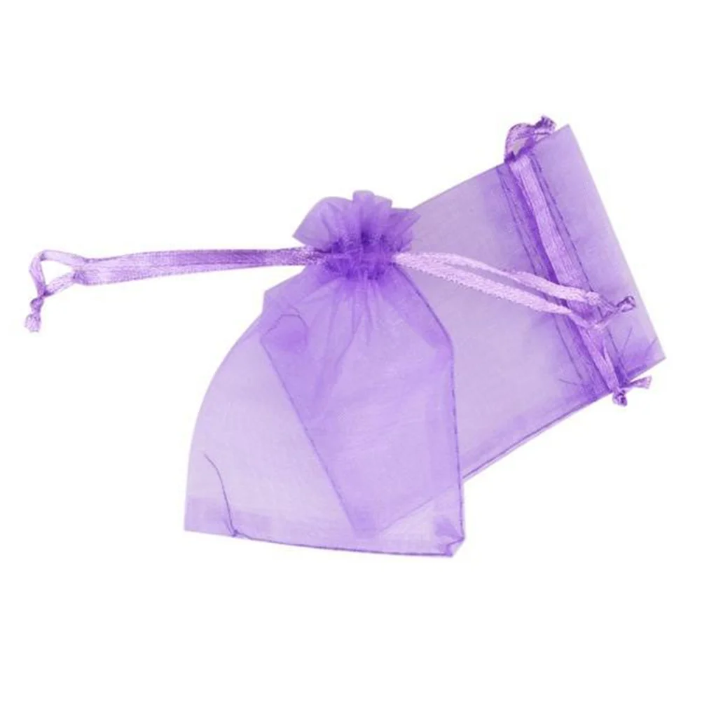 100 Pcs Drawstring Bag Lavender Bags Small Gift Organza Accessories Wedding Favor Candy Clear Goody