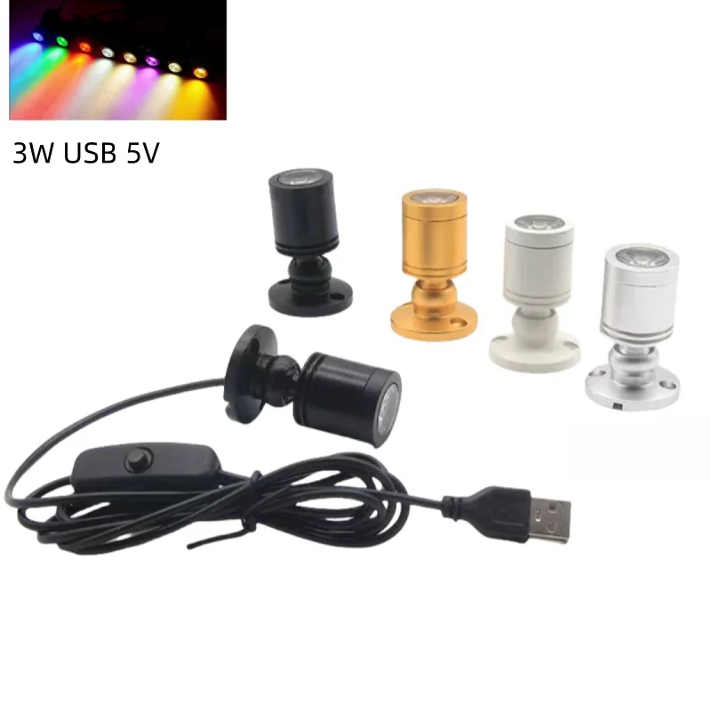 Led Cabinet Light Led Showcase Spotlight USB DC5V MINI Spotlight LED 3W Cabinet Light Jewelry Display Showcase Spot Bench Lamp Ceiling Light Switch USB Interface