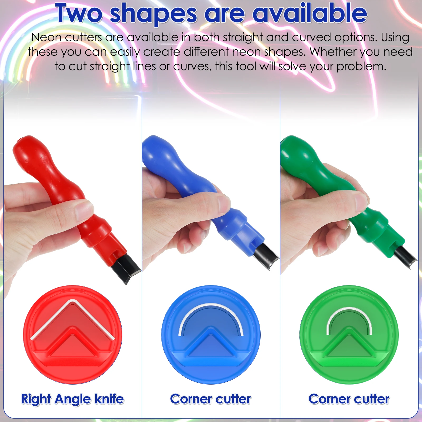 Woodworking Tools Split Neon Light Cutter Right Angle Arc Portable Neon Light Carving Knife Soft Silicone Strip Accessories
