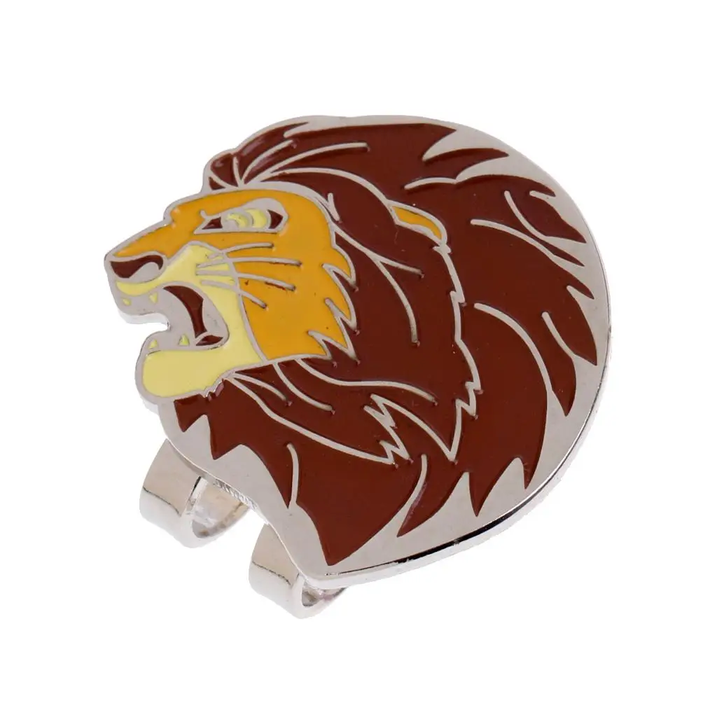 New Alloy Lion Head Golf Ball Marker with Magnetic Golf Hat Clip Golfer Gift