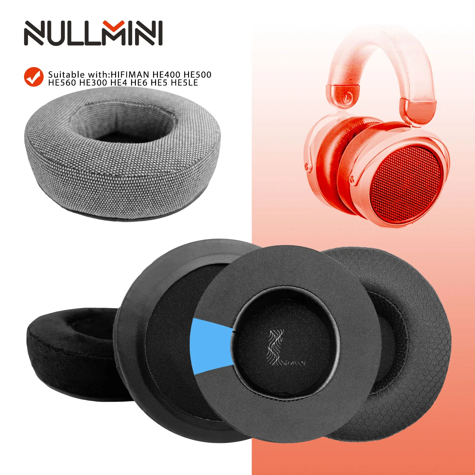 Nullmini-交換用ヘッドパッド,hifiman he400 he500 h560 he300 he4 he5