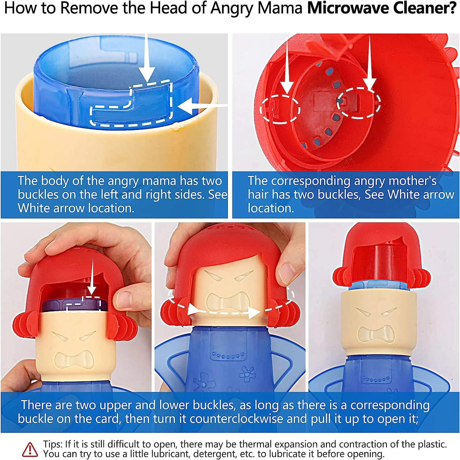 2-Piece: Angry Mama Microwave Steam Cleaner | Blue