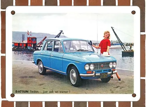 

Металлический знак-седан Datsun 1966. Просто спросите владельца-10x14 дюймов