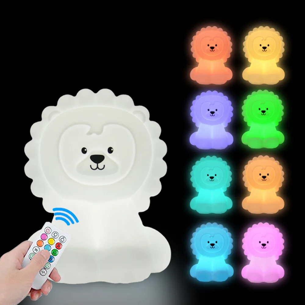 Owl LED Night Light Touch Sensor Remote Control 9 Colors Dimmable Timer USB Rechargeable Silicone Animal Lamp for Kids Baby Gift holiday nights of lights Night Lights