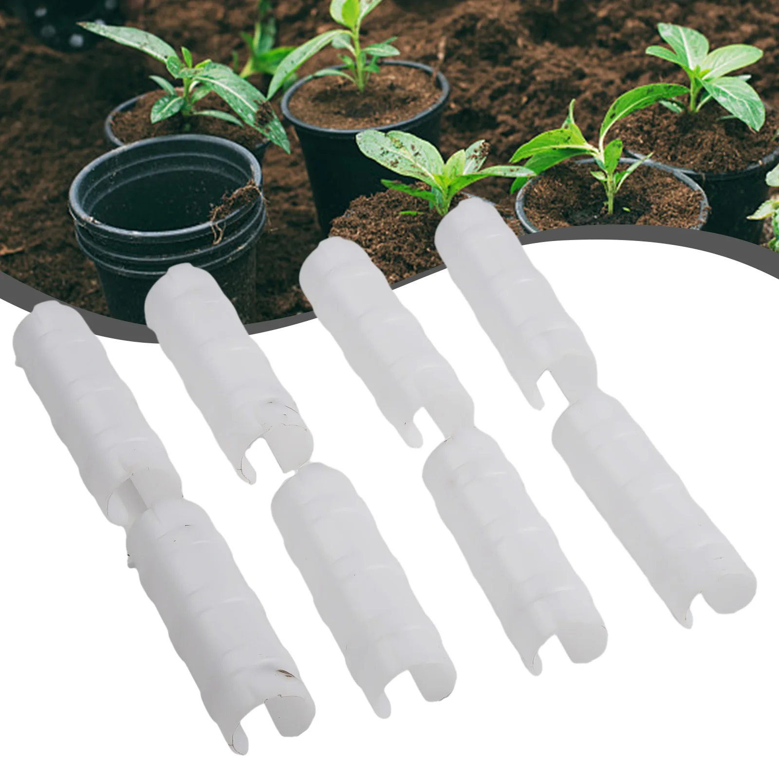 

Tunnel Hoop Clips Pipe Clamps 20PCS Plant Stakes Row Cover Temperature Resistant White Greenhouse Shed Film Kit White Use