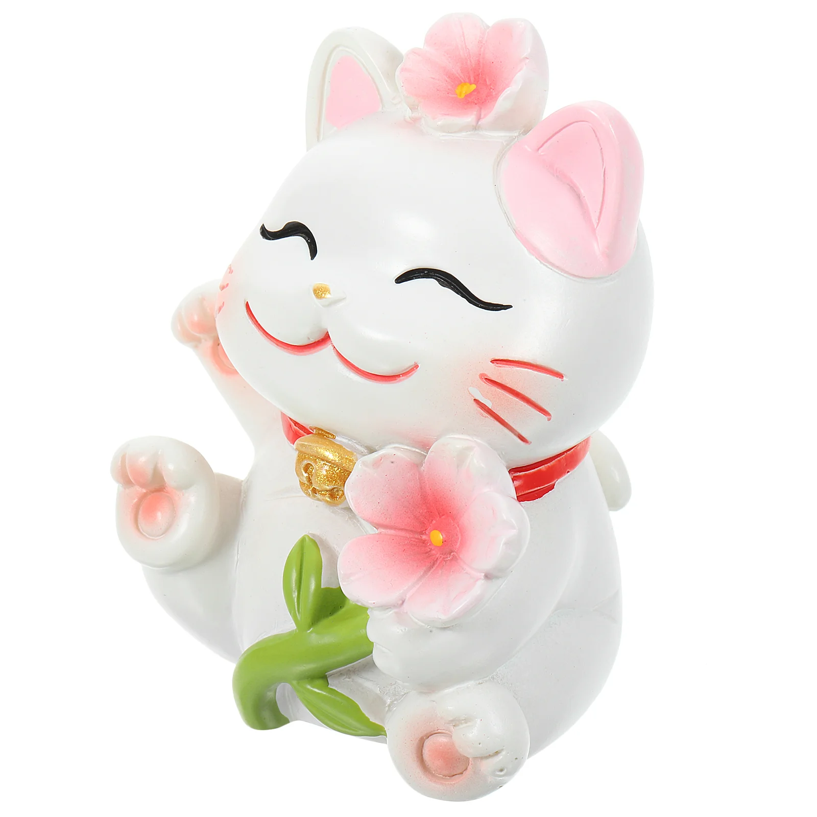 

Cute Lucky Cherry Blossom Cat Pendant Living Room Office Car Decor Resin Craft Ornament Fortune Statue